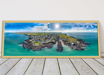 Anglesey aerial view. Panoramic framed picture print wales choice of frame