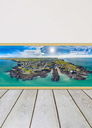 Anglesey aerial view. Panoramic framed picture print wales choice of frame