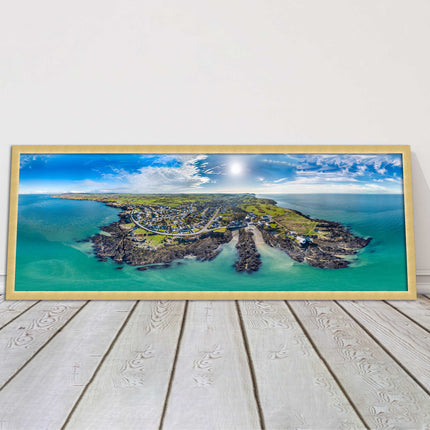 Anglesey aerial view. Panoramic framed picture print wales choice of frame