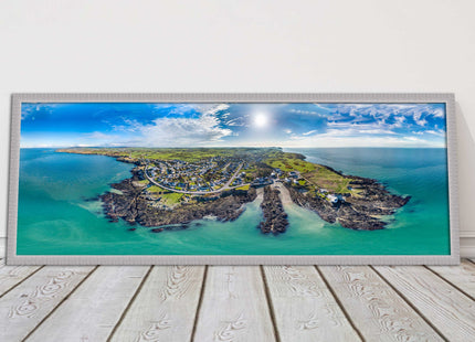 Anglesey aerial view. Panoramic framed picture print wales choice of frame
