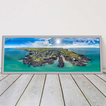 Anglesey aerial view. Panoramic framed picture print wales choice of frame