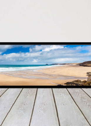 Perranporth Beach cornwall vibrant stunning view framed picture print