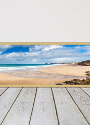 Perranporth Beach cornwall vibrant stunning view framed picture print