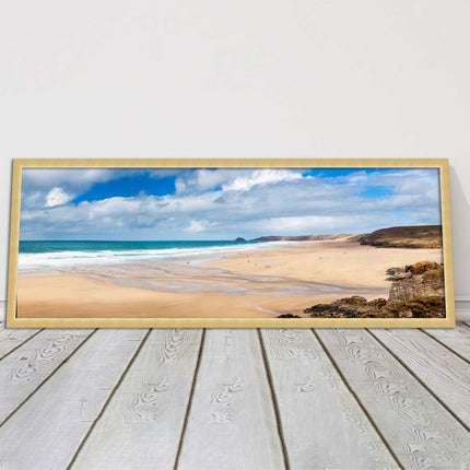 Perranporth Beach cornwall vibrant stunning view framed picture print