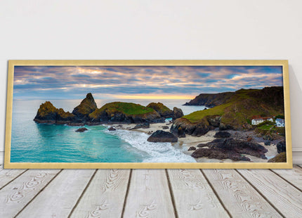 Kynance Cove, Cornwall. Panoramic framed picture print. A choice of frames.