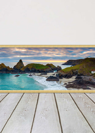 Kynance Cove, Cornwall. Panoramic framed picture print. A choice of frames.
