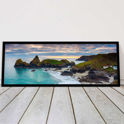 Kynance Cove, Cornwall. Panoramic framed picture print. A choice of frames.