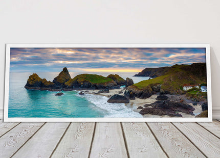 Kynance Cove, Cornwall. Panoramic framed picture print. A choice of frames.