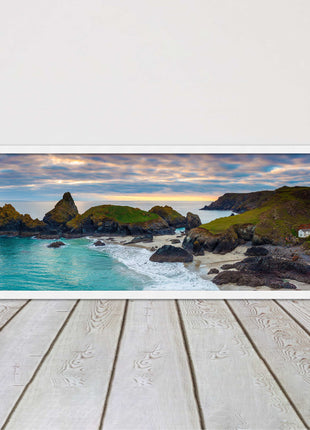 Kynance Cove, Cornwall. Panoramic framed picture print. A choice of frames.