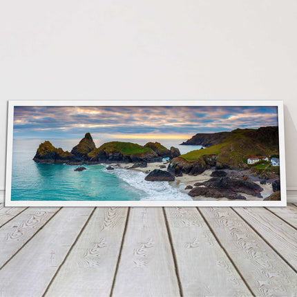 Kynance Cove, Cornwall. Panoramic framed picture print. A choice of frames.