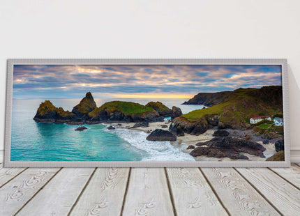 Kynance Cove, Cornwall. Panoramic framed picture print. A choice of frames.