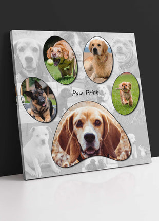 Dog or cat paw framed canvas picture print. Choose 5 main pictures