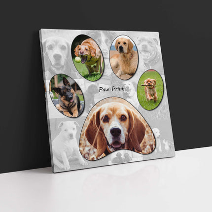 Dog or cat paw framed canvas picture print. Choose 5 main pictures