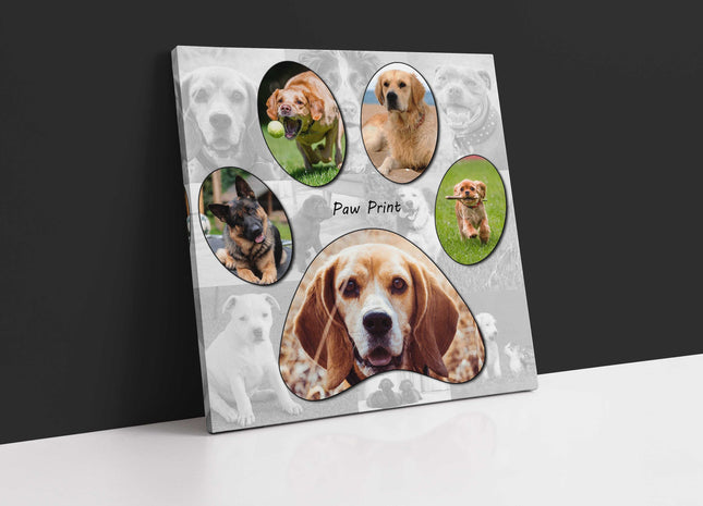 Dog or cat paw framed canvas picture print. Choose 5 main pictures