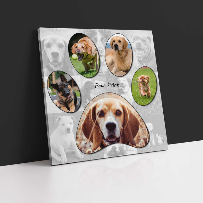 Dog or cat paw framed canvas picture print. Choose 5 main pictures