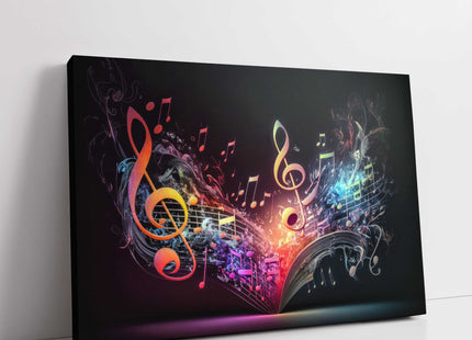 musical notes art canvas picture print colourful multicolour landscape modern