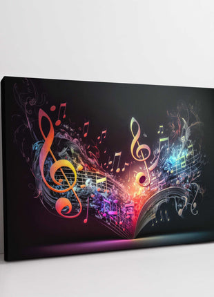 musical notes art canvas picture print colourful multicolour landscape modern