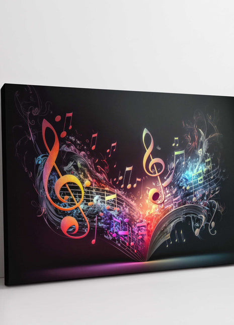 musical notes art canvas picture print colourful multicolour landscape modern