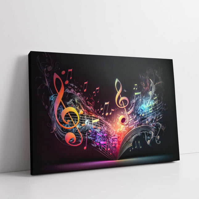 musical notes art canvas picture print colourful multicolour landscape modern