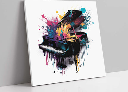 Piano painting colour splash paint dripping modern canvas picture print square