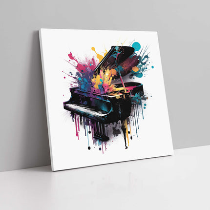 Piano painting colour splash paint dripping modern canvas picture print square