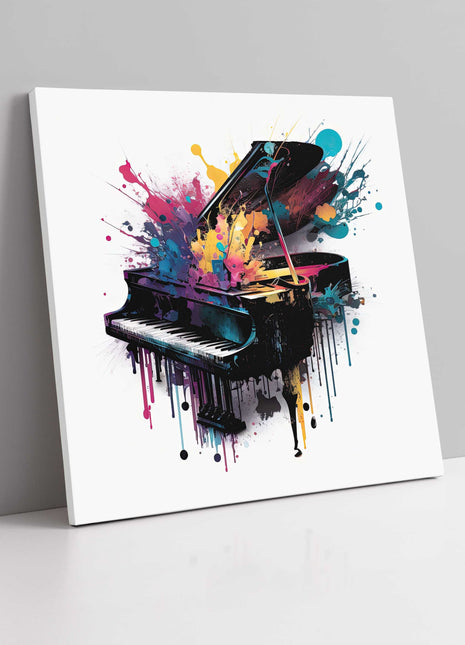 Piano painting colour splash paint dripping modern canvas picture print square