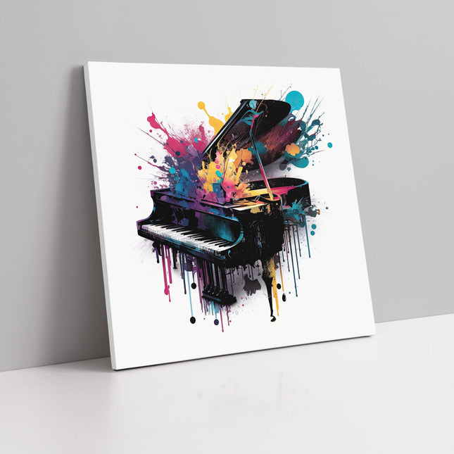 Piano painting colour splash paint dripping modern canvas picture print square