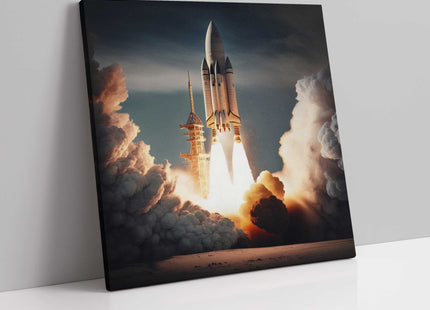 Rocket launch. Space themed image. Printed as a canvas picture print.