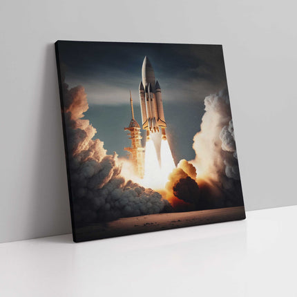 Rocket launch. Space themed image. Printed as a canvas picture print.