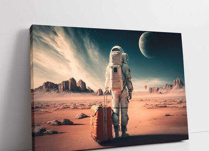 Astronaut tourist in space. Canvas picture print funny space