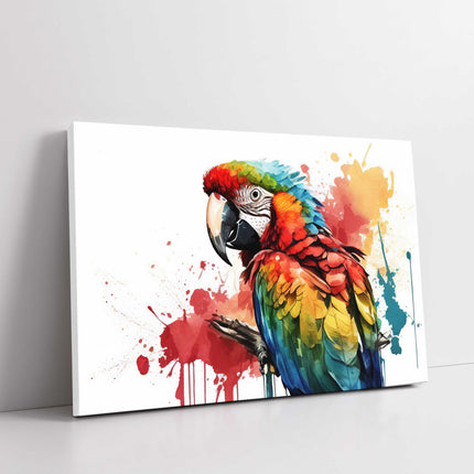 Parrot in watercolour, Printed canvas picture. Choice of sizes available.