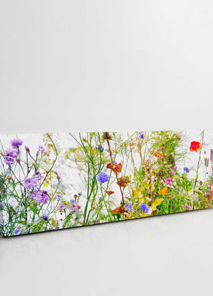 Wild flowers, panoramic canvas picture print vibrant colours spring summer time