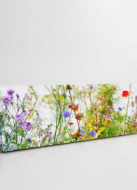 Wild flowers, panoramic canvas picture print vibrant colours spring summer time