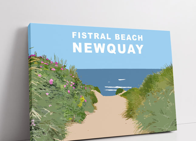 Fistral beach path, Newquay, Cornwall. Canvas Print. Wall art.