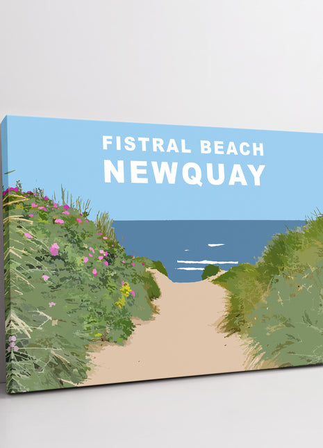 Fistral beach path, Newquay, Cornwall. Canvas Print. Wall art.