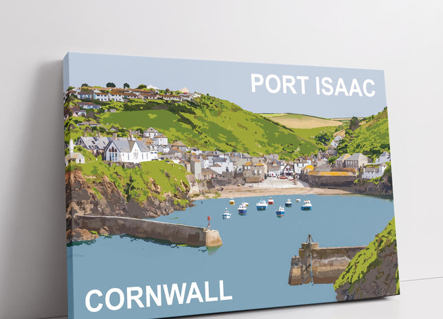 Port Isaac harbour, Cornwall. Canvas picture print. Wall art.