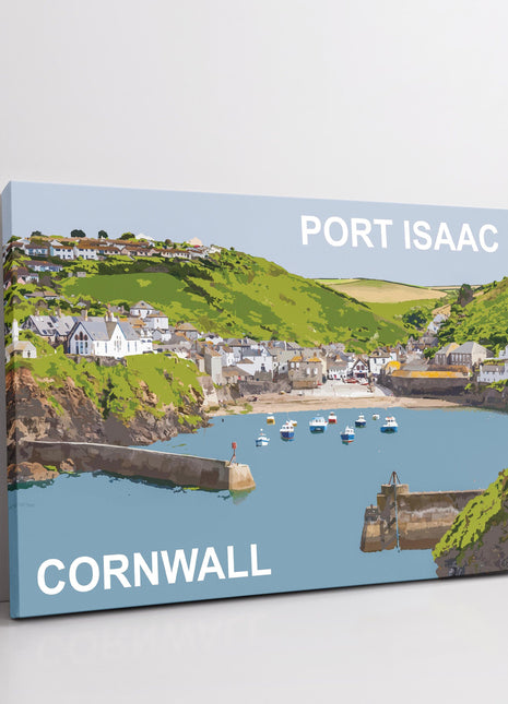 Port Isaac harbour, Cornwall. Canvas picture print. Wall art.