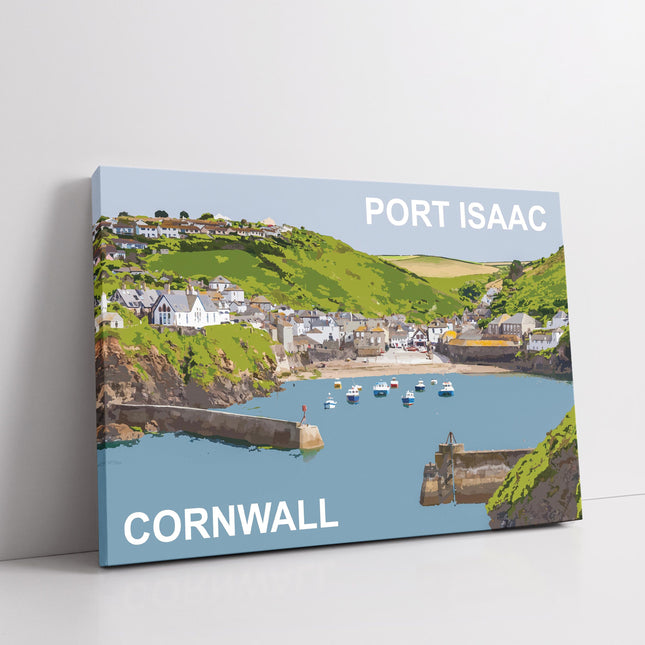 Port Isaac harbour, Cornwall. Canvas picture print. Wall art.