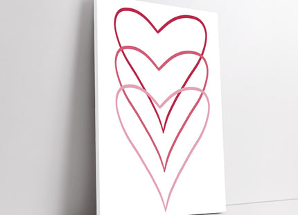 Hearts, Printed canvas picture. Wall art. Available in a choice of sizes.