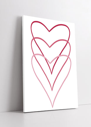 Hearts, Printed canvas picture. Wall art. Available in a choice of sizes.