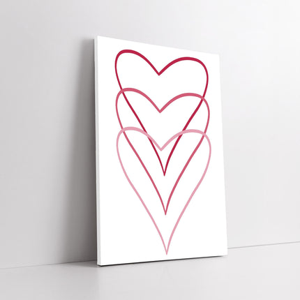 Hearts, Printed canvas picture. Wall art. Available in a choice of sizes.