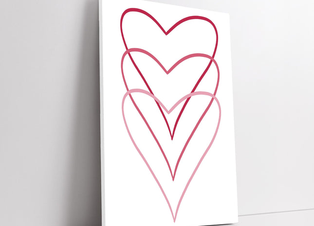Hearts, Printed canvas picture. Wall art. Available in a choice of sizes.