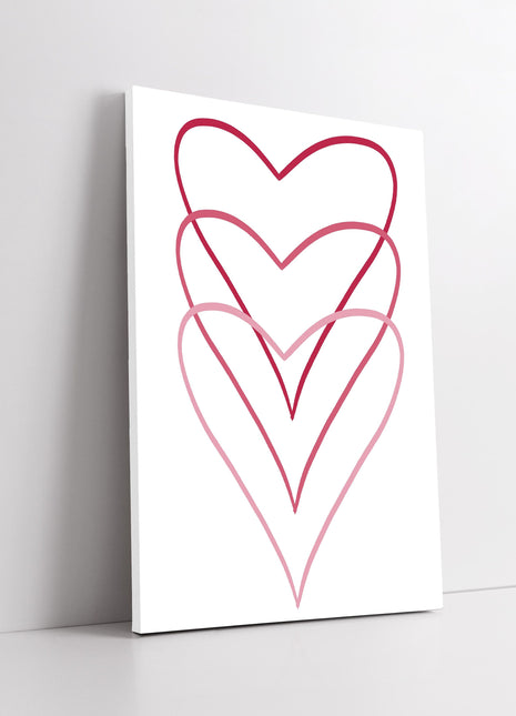 Hearts, Printed canvas picture. Wall art. Available in a choice of sizes.