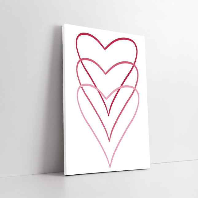 Hearts, Printed canvas picture. Wall art. Available in a choice of sizes.