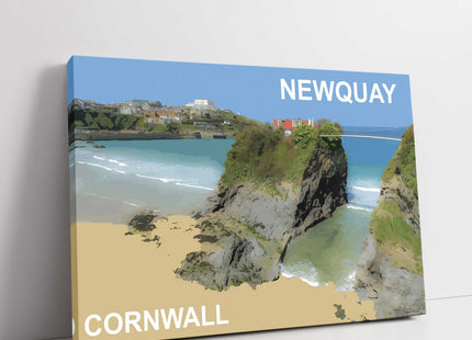 Towan beach, Newquay, Cornwall. Canvas Print Wall art with text