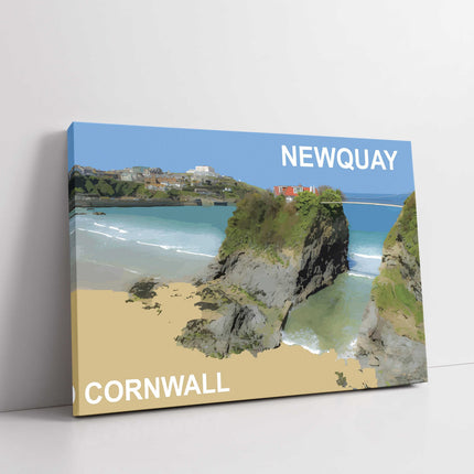 Towan beach, Newquay, Cornwall. Canvas Print Wall art with text