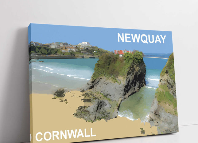 Towan beach, Newquay, Cornwall. Canvas Print Wall art with text