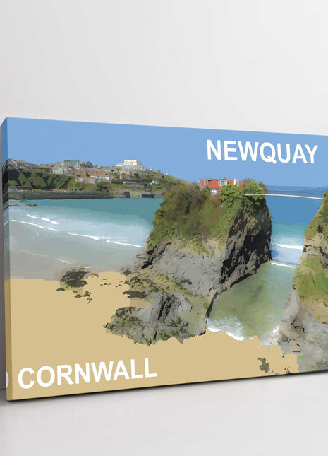 Towan beach, Newquay, Cornwall. Canvas Print Wall art with text