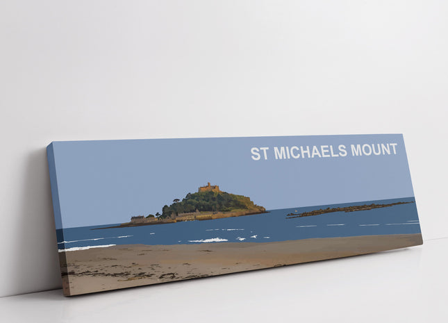 St Michaels Mount, Cornwall. Panoramic canvas picture print