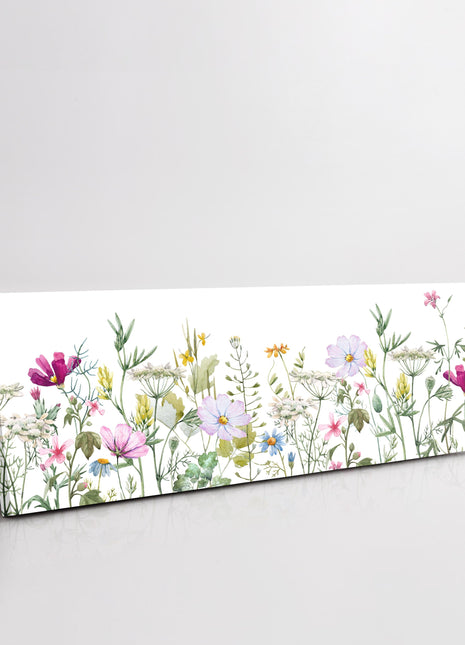 Spring/summer wild flowers, panoramic canvas picture print.